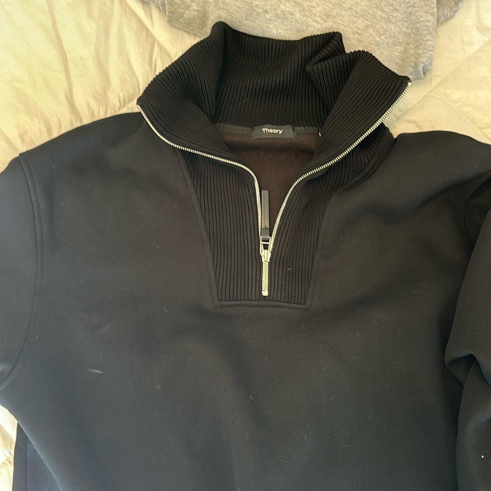 Theory large black quarter zip